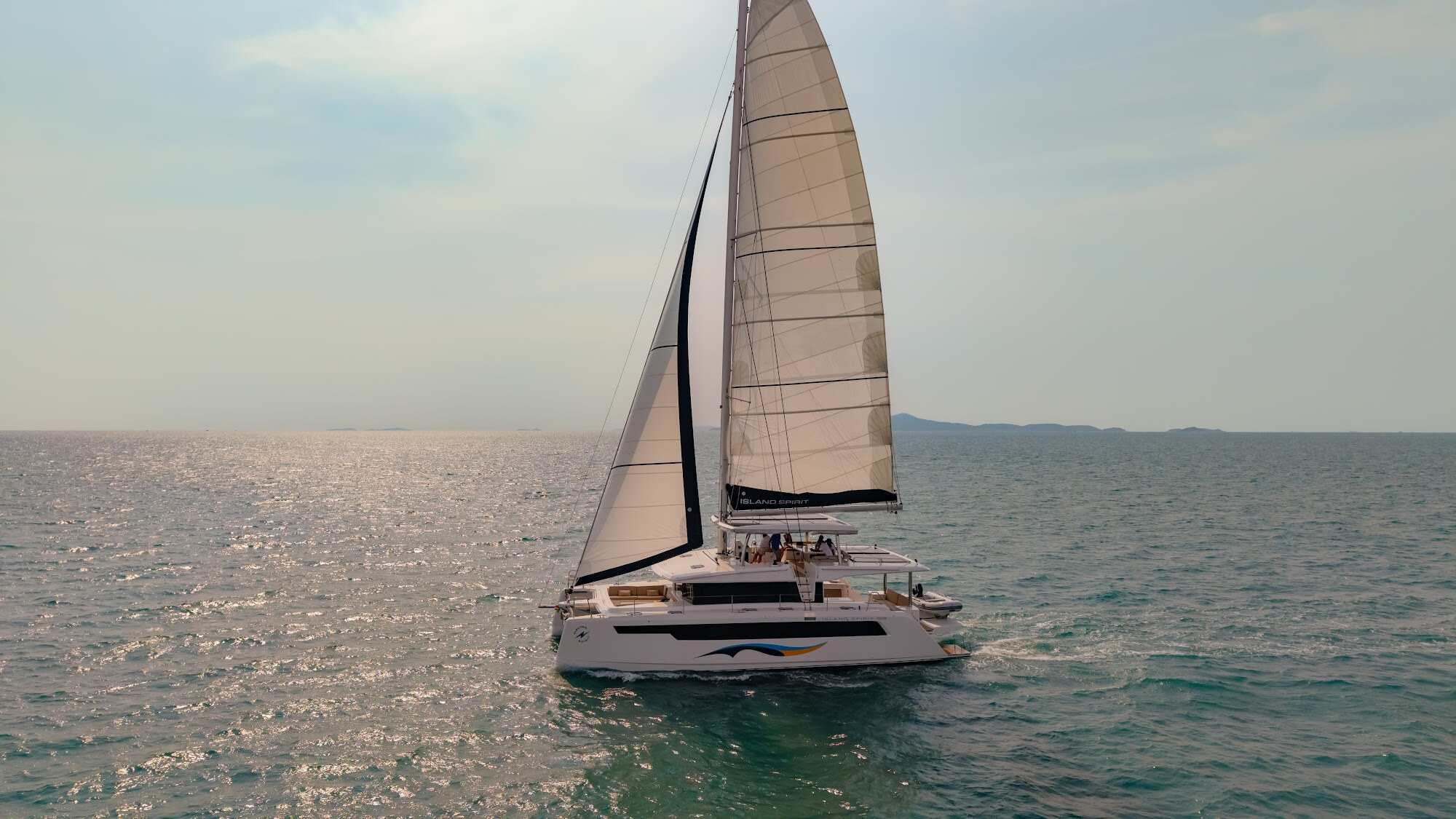 Good Ol' Days Island Spirit 525E catamaran sailing in the British Virgin Islands